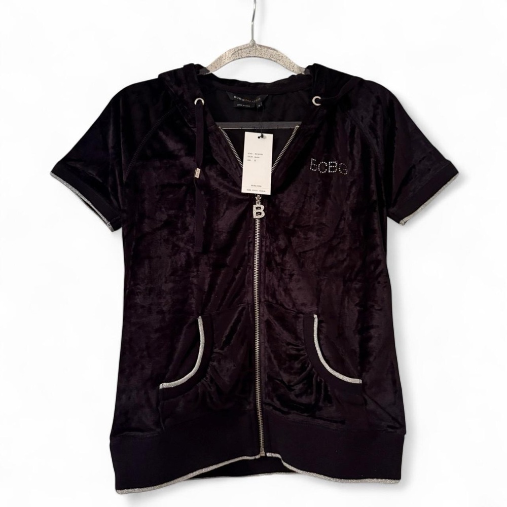 NWT BCBGMaxAzria Black Velour Tracksuit Butterfly Fairy - Picture 2 of 6